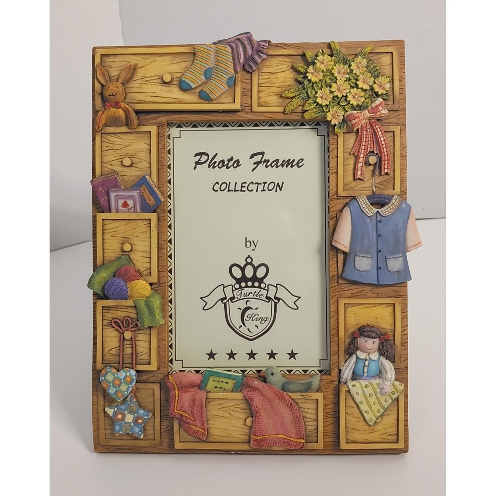Turtle‎ King 3D Picture Frame 4"x6" Kids Room Nursery Cottagecore Girls Decor